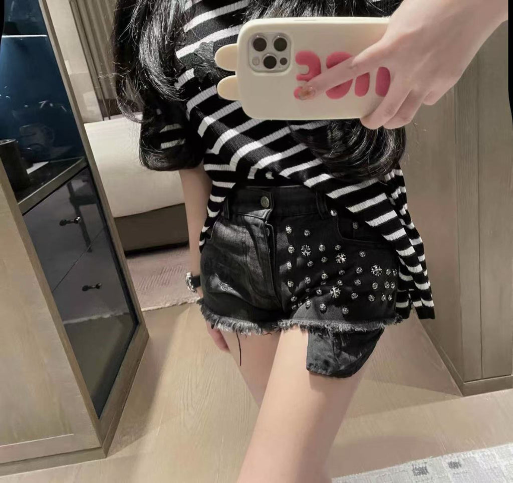 Chrome Hearts Women Cross Hole Heavy Industry Rivet Skin for Spicy Girl