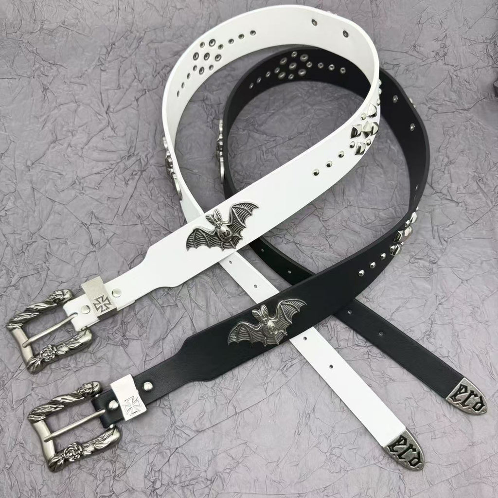 ERD Bat & Cross Punk Rivet Belt