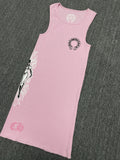 Chrome Hearts Pink Deadly Doll Rib Tank Top T-shirt