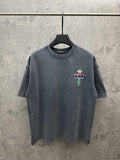 Chrome Hearts Distressed Cross Patch Embroidered T-Shirt