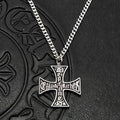 Distressed Cross Necklace in Vintage ERD Style
