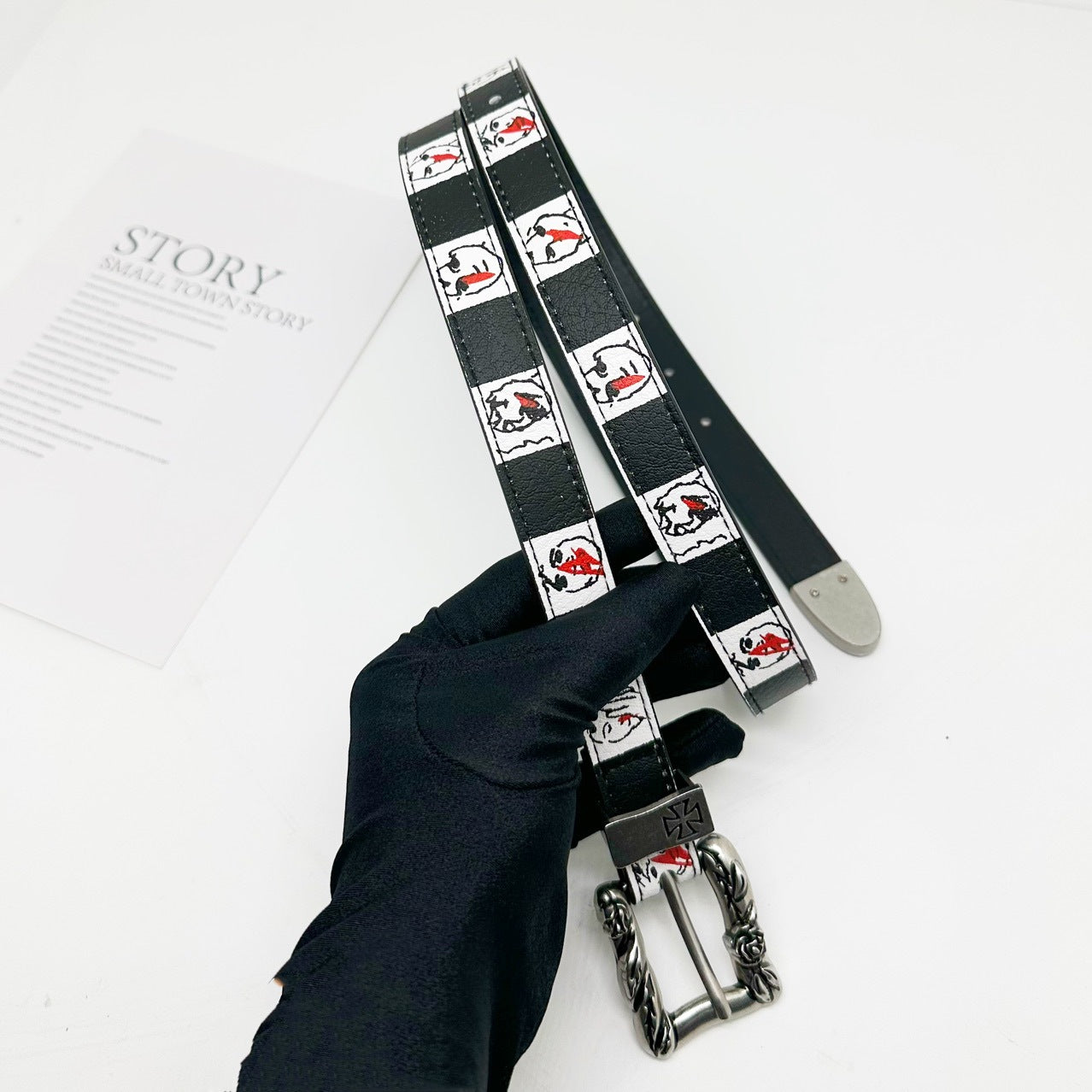 ERD Hand-Drawn Checkerboard Black & White Belt