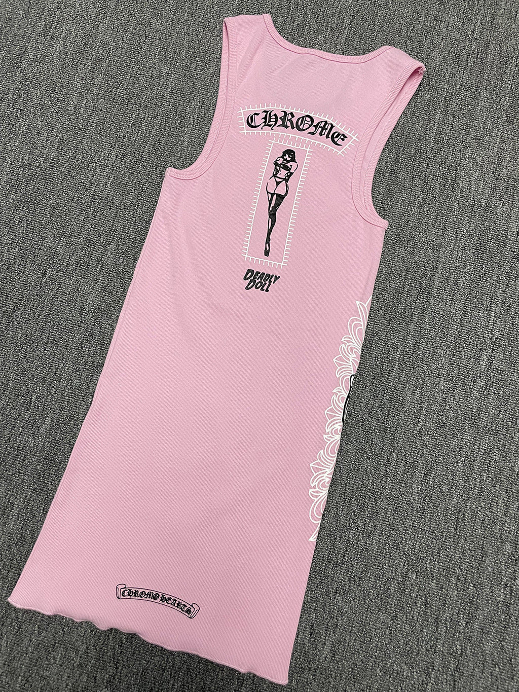 Chrome Hearts Pink Deadly Doll Rib Tank Top T-shirt