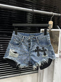 Chrome Hearts Women Cross Hole Heavy Industry Rivet Skin for Spicy Girl