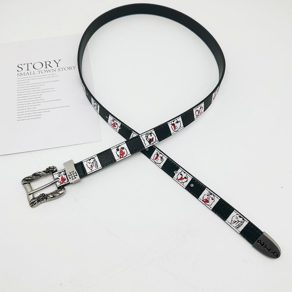 ERD Hand-Drawn Checkerboard Black & White Belt
