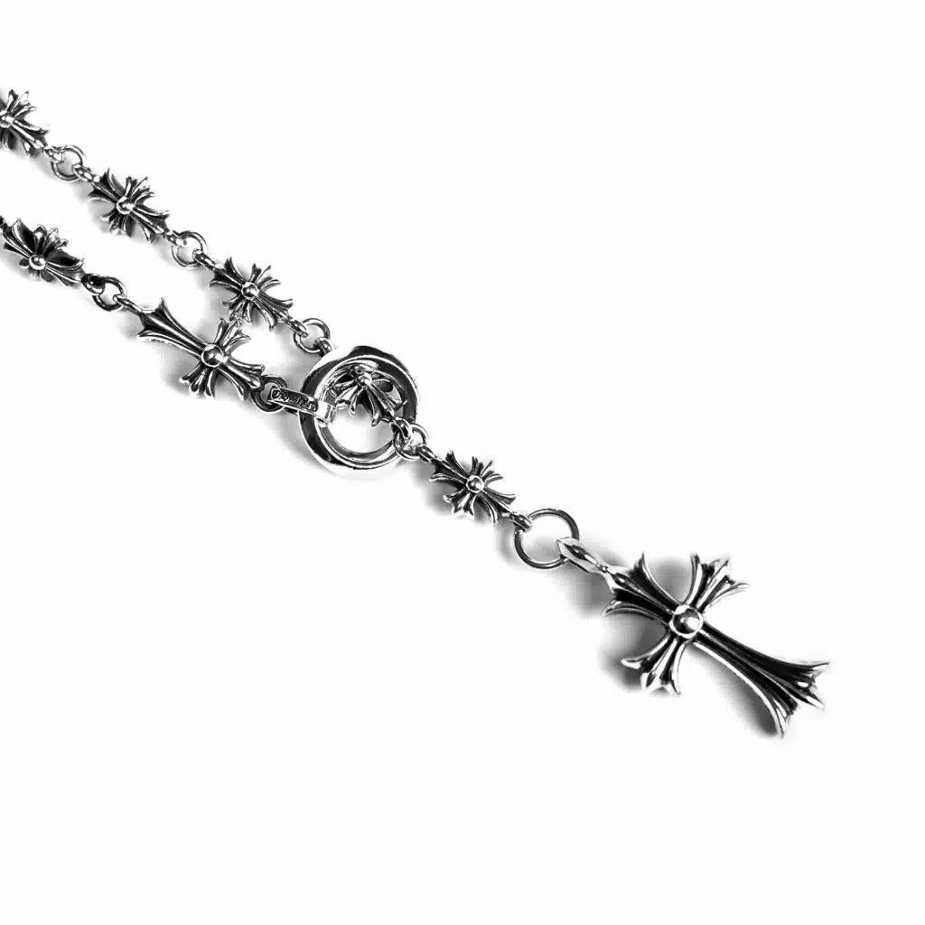 Chrome Hearts Cross And Babyfat Charm With Tiny E Ch Plus Chalk Necklace