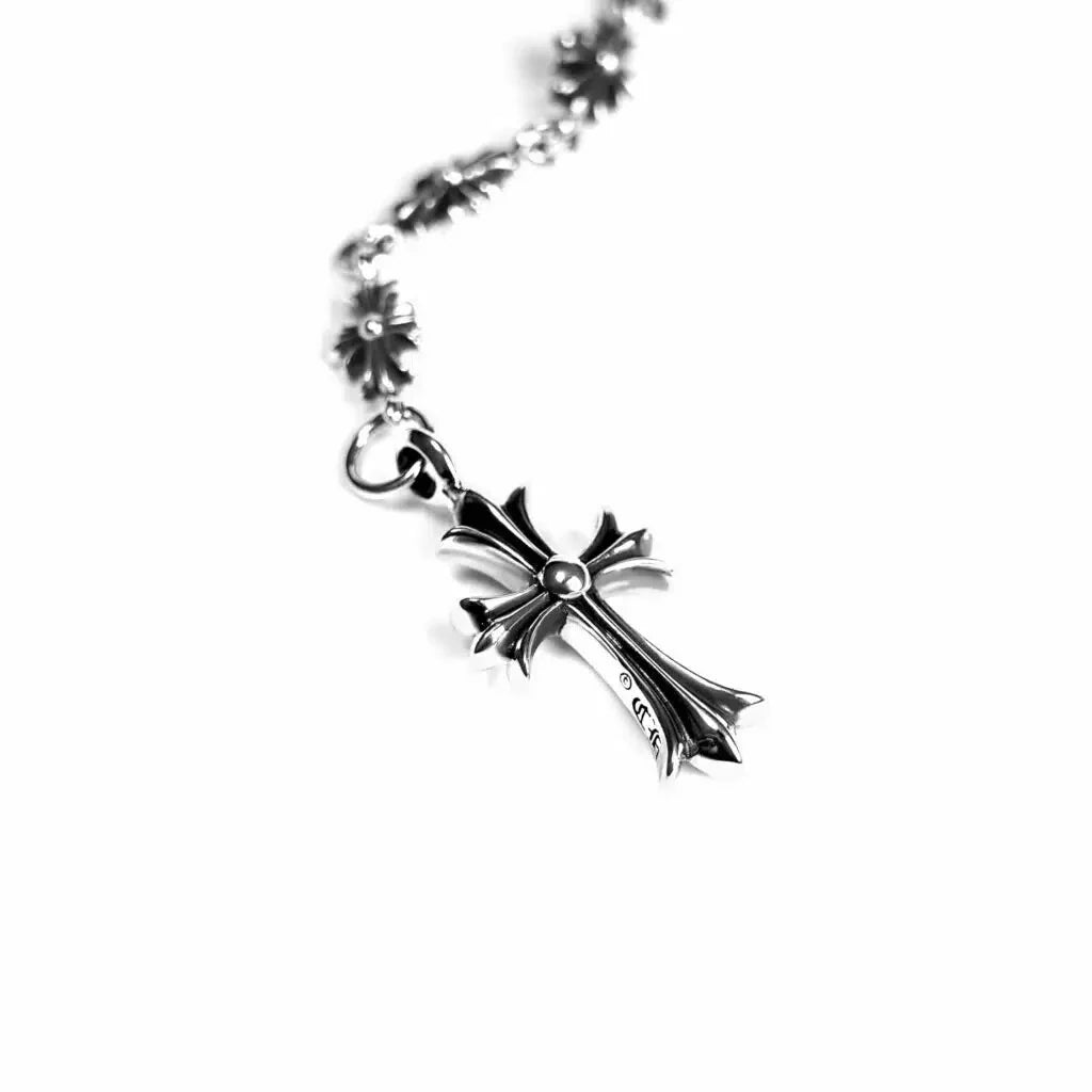 Chrome Hearts Cross And Babyfat Charm With Tiny E Ch Plus Chalk Necklace