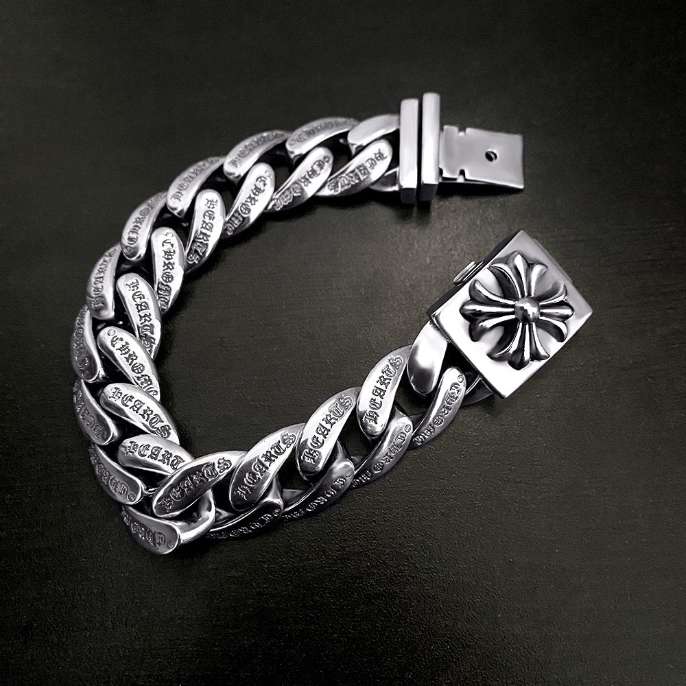 Chrome Hearts Retro Plus Cross Box ID Classica chain Bracelet
