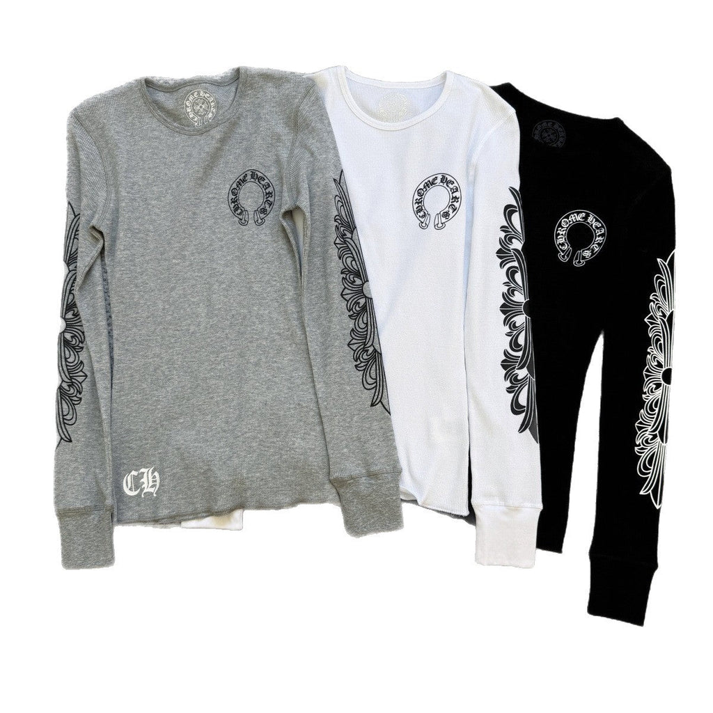 Chrome Hearts waffle horseshoe print long-sleeved Sweathirt