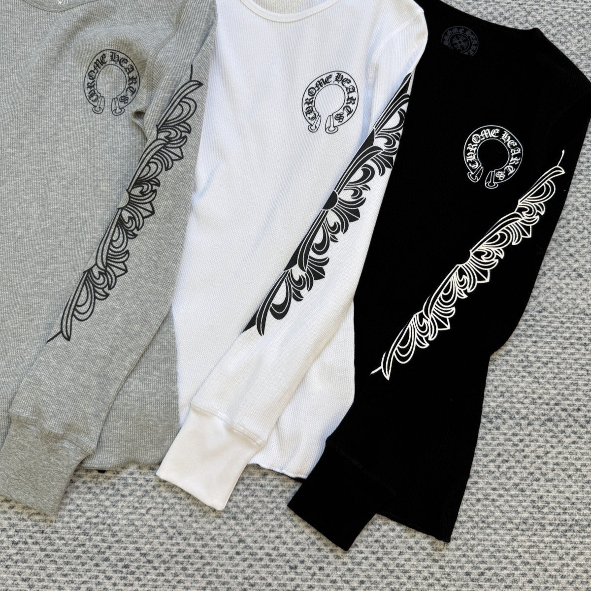 Chrome Hearts waffle horseshoe print long-sleeved Sweathirt