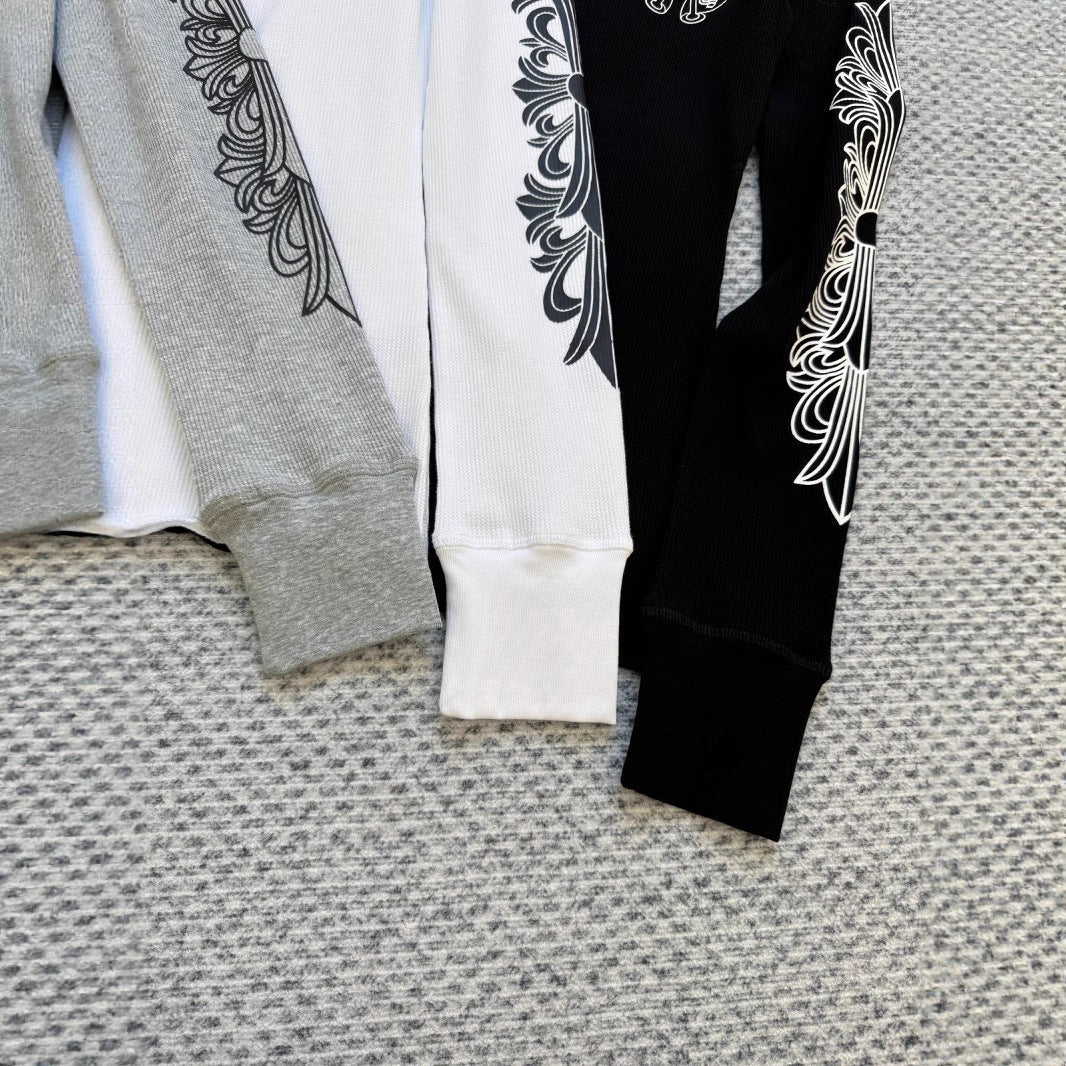 Chrome Hearts waffle horseshoe print long-sleeved Sweathirt