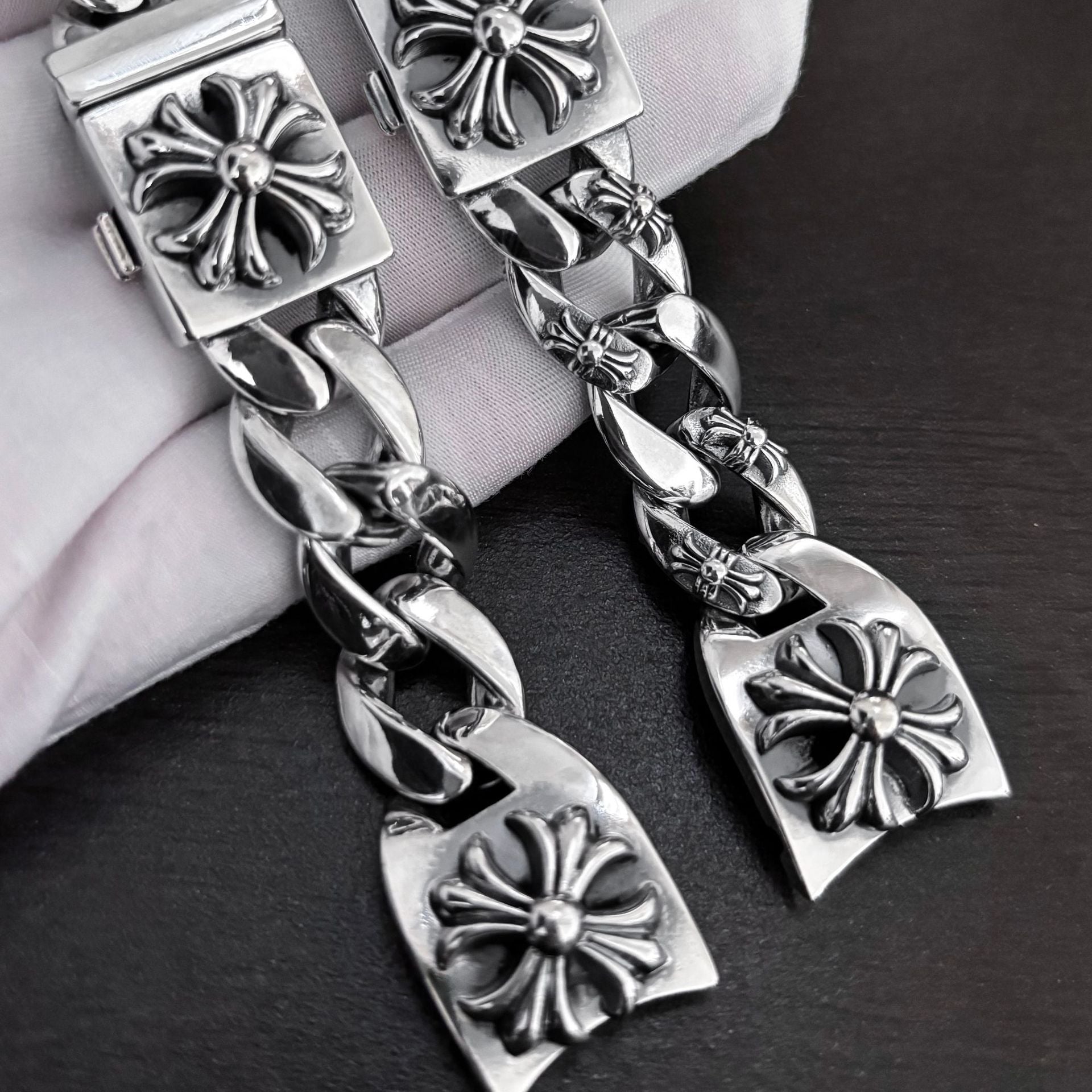 Chrome Hearts cross half flower watch strap
