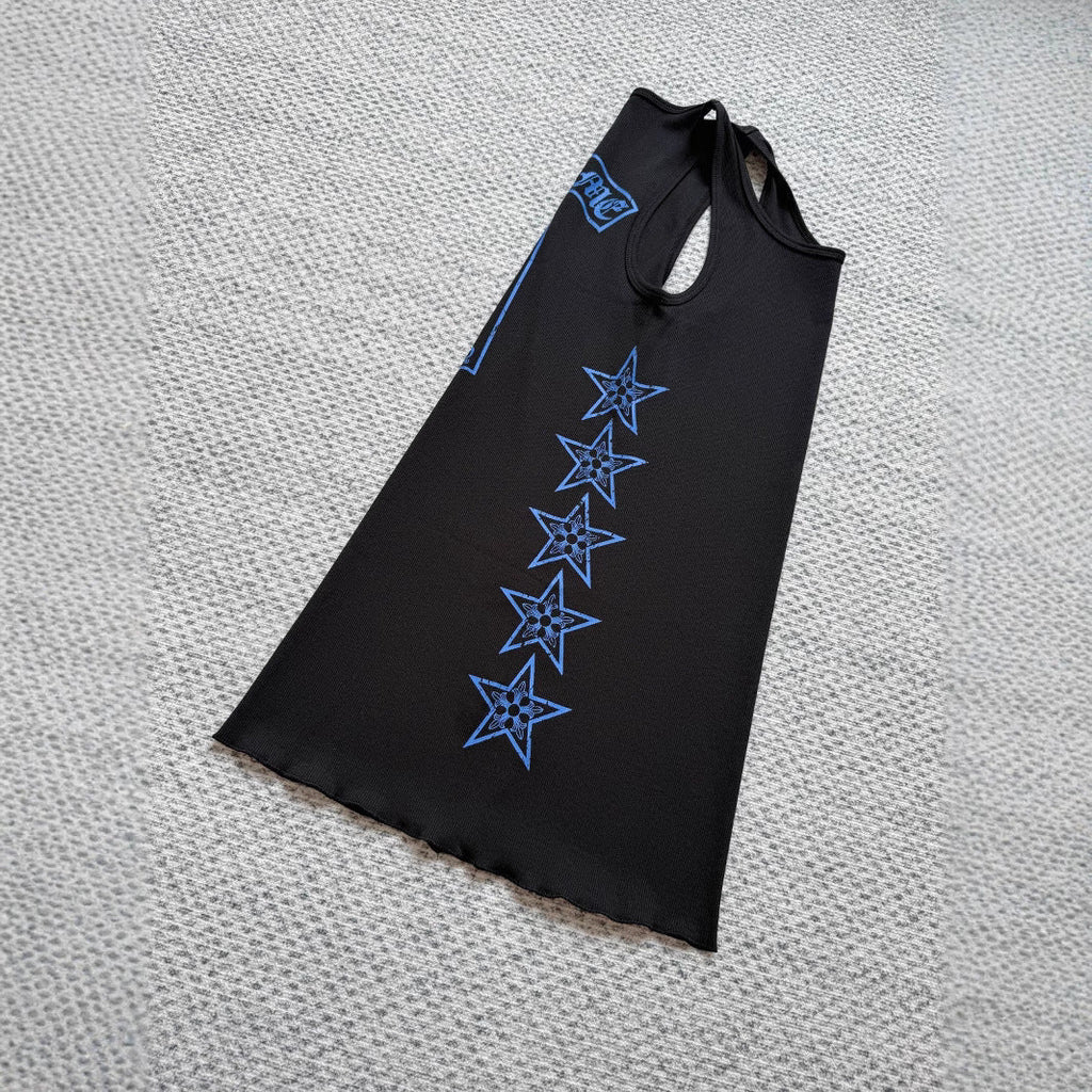 chrome hearts five-star print thread slim vest skirt for women