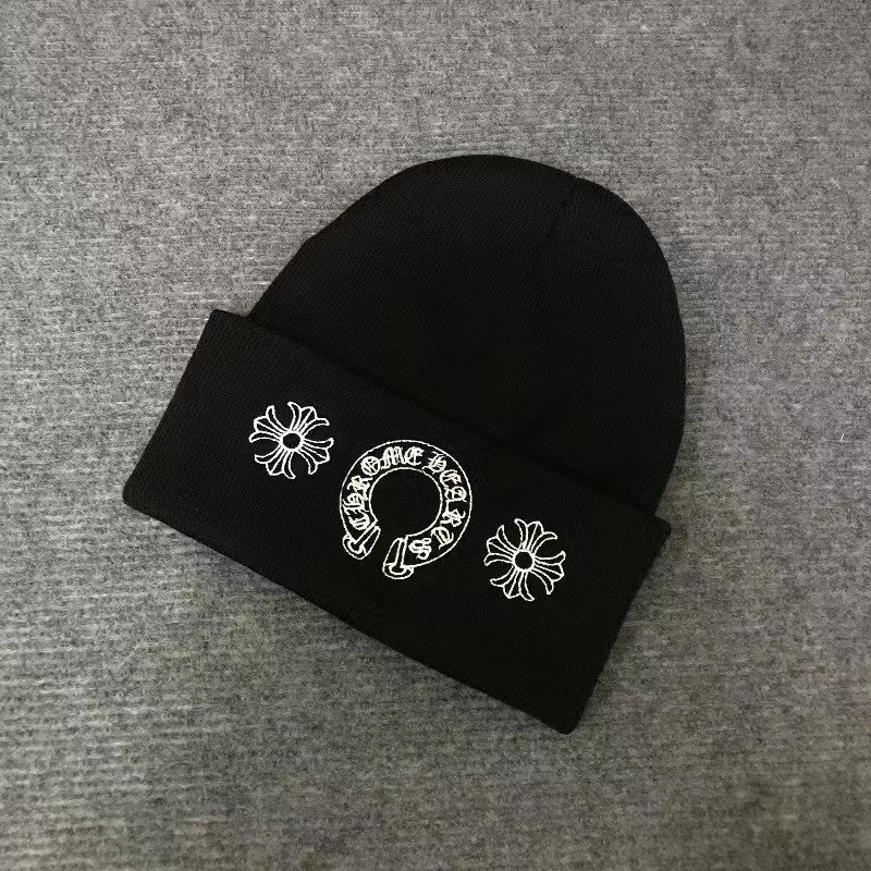 Chrome Hearts printed embroidered wool knitted Beanie  hats