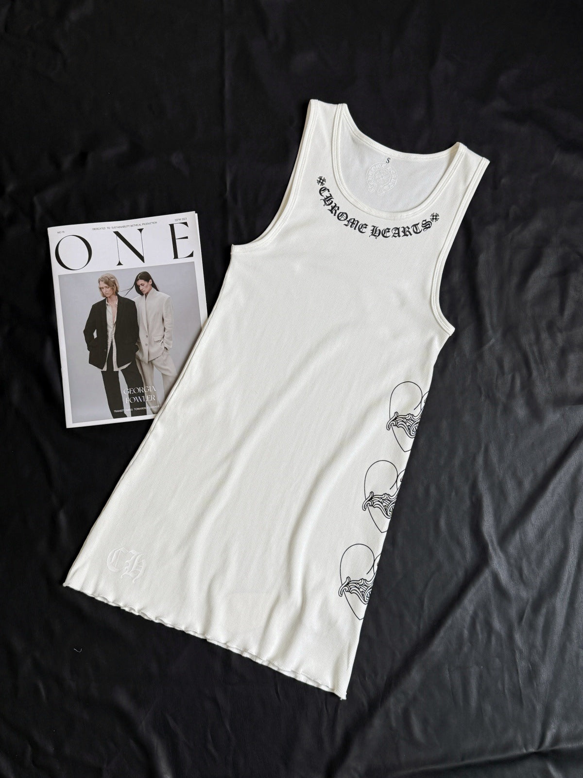 Chrome Hearts Heart Vine Print Elastic Slim Vest