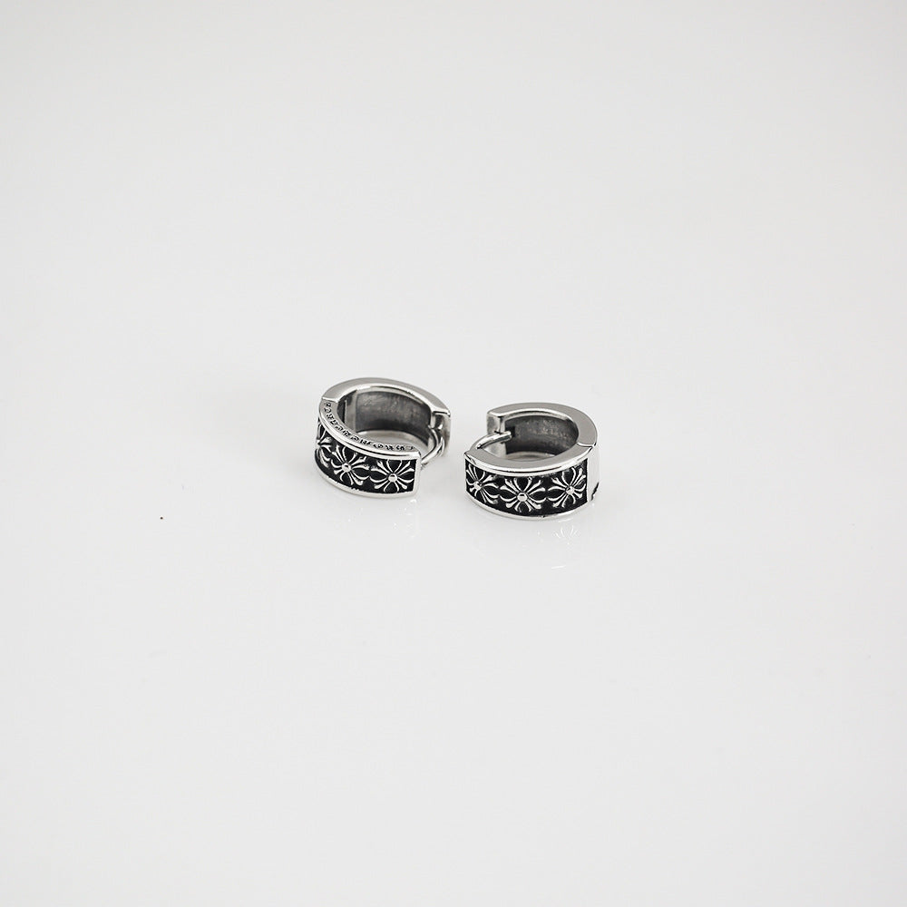 Chrome Hearts retro cross flower high-end earrings