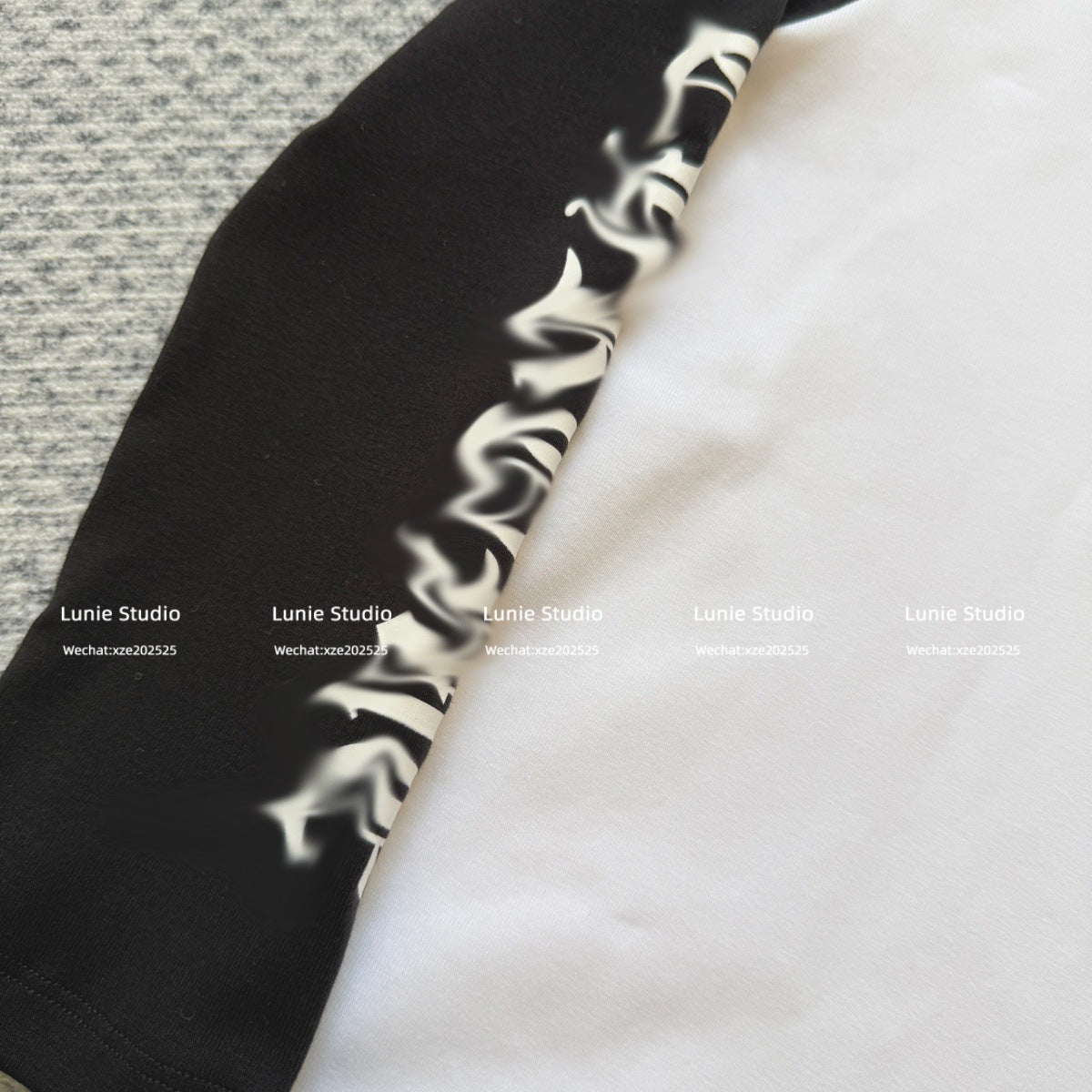 chrome hearts black and white stitching contrasting Sanskrit Sweathirt