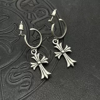 Chrome Hearts cross exaggerated earrings