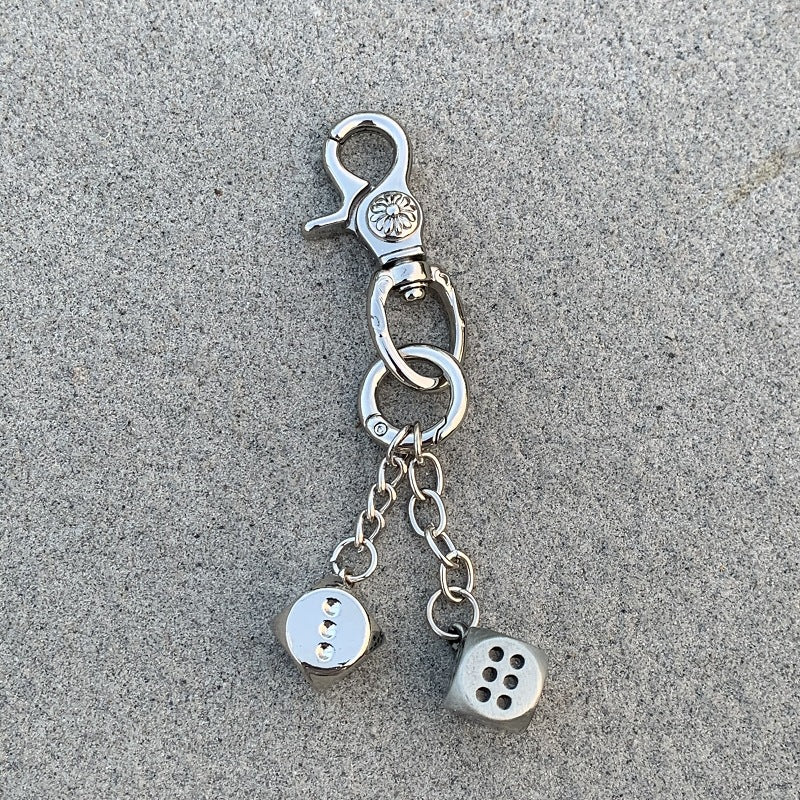 Chrome Hearts heavy-duty keychain dice pendant