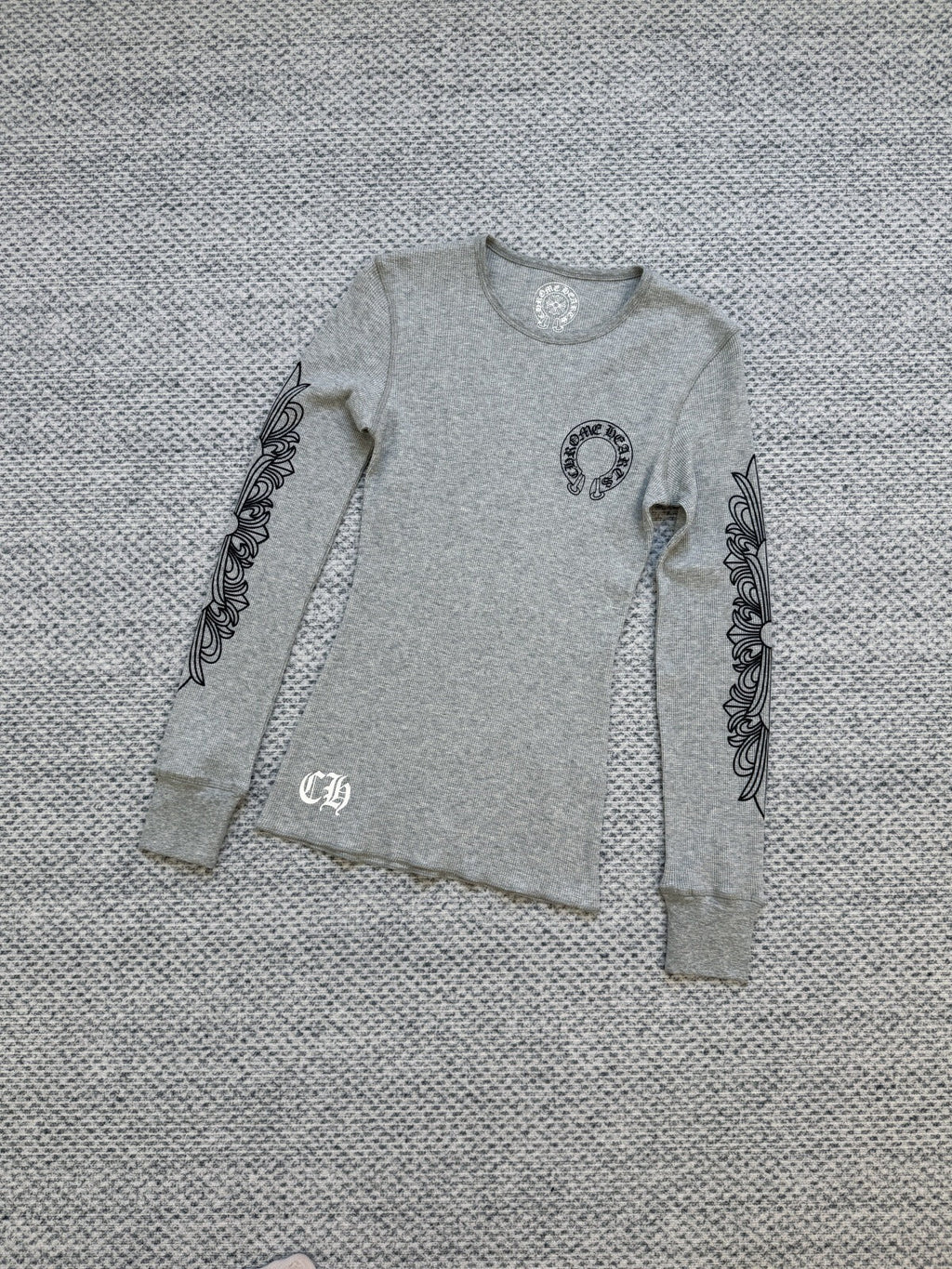 Chrome Hearts waffle horseshoe print long-sleeved Sweathirt