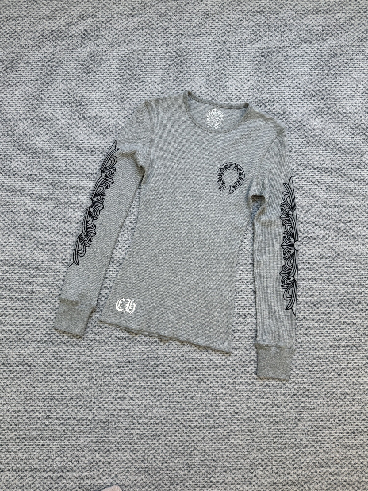 Chrome Hearts waffle horseshoe print long-sleeved Sweathirt