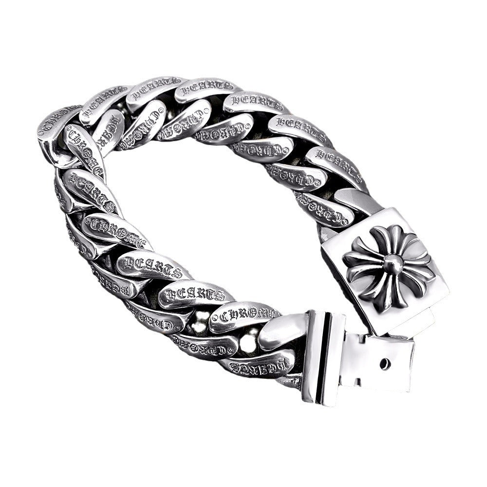 Chrome Hearts Retro Plus Cross Box ID Classica chain Bracelet