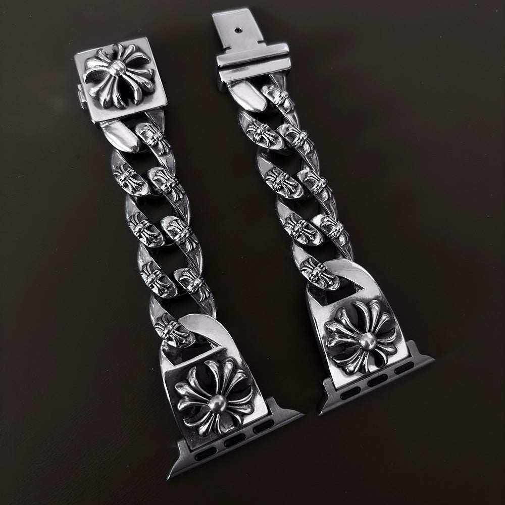 Chrome Hearts cross flower watch strap
