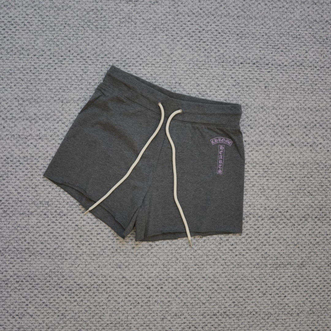 chrome hearts American gray shorts casual hot shorts for women