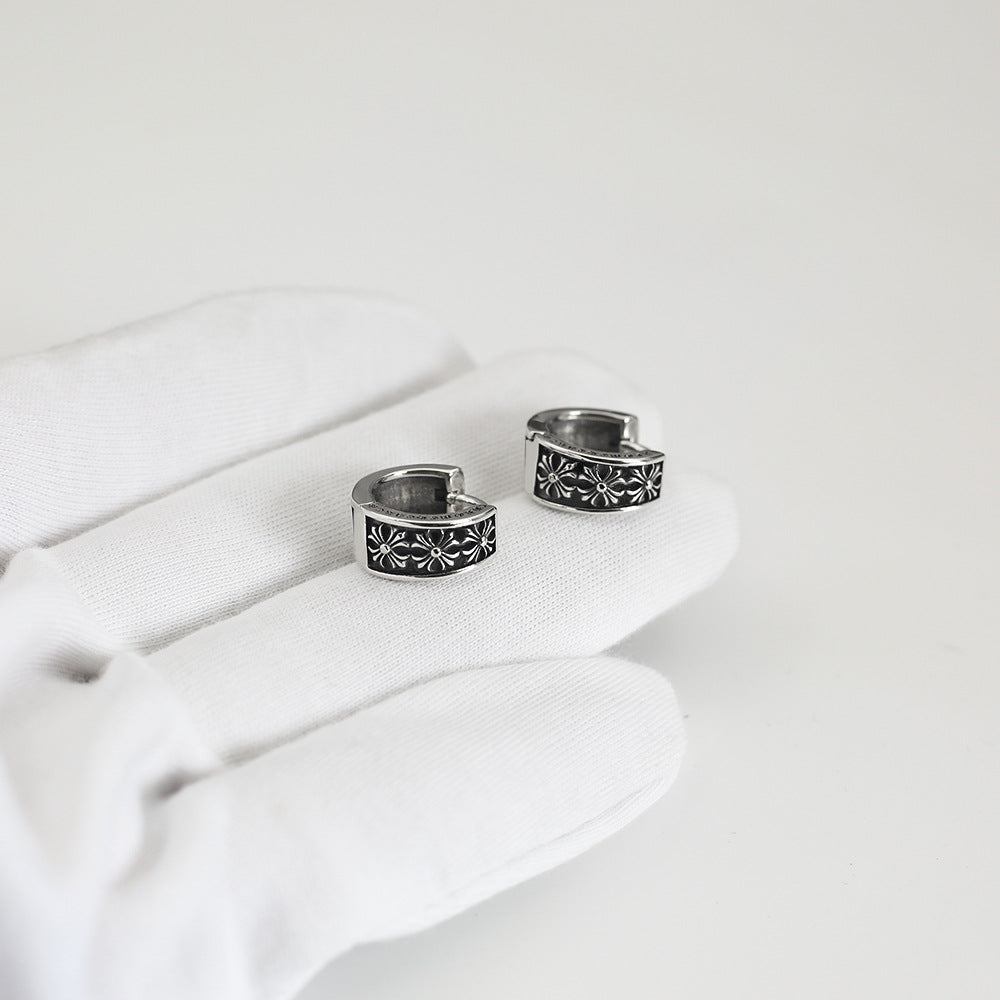 Chrome Hearts retro cross flower high-end earrings