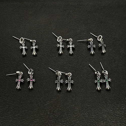 Chrome Heart Cross Earring