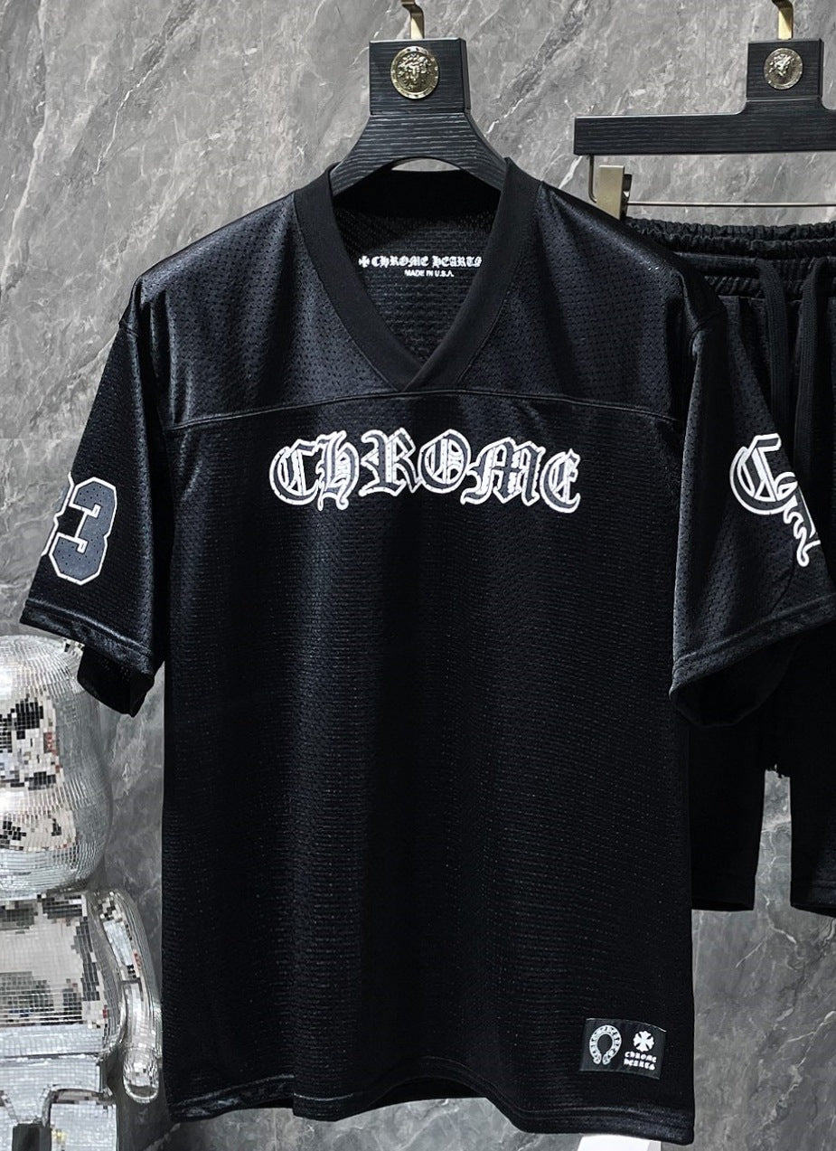 Chrome Hearts flower arm ice hockey suit casual T-shirt suit
