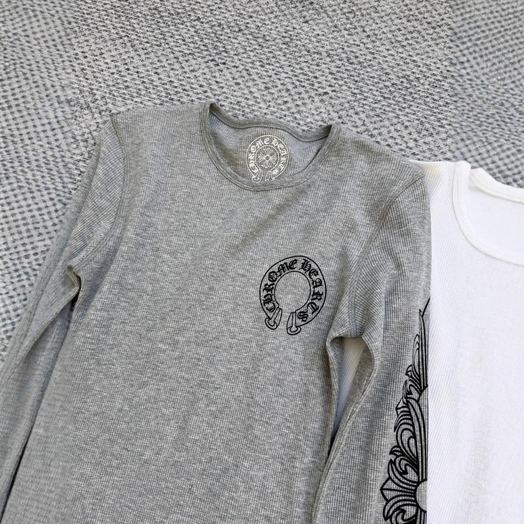 Chrome Hearts waffle horseshoe print long-sleeved Sweathirt