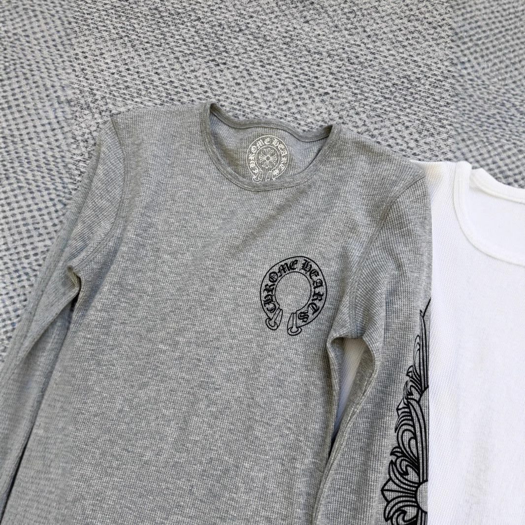 Chrome Hearts waffle horseshoe print long-sleeved Sweathirt