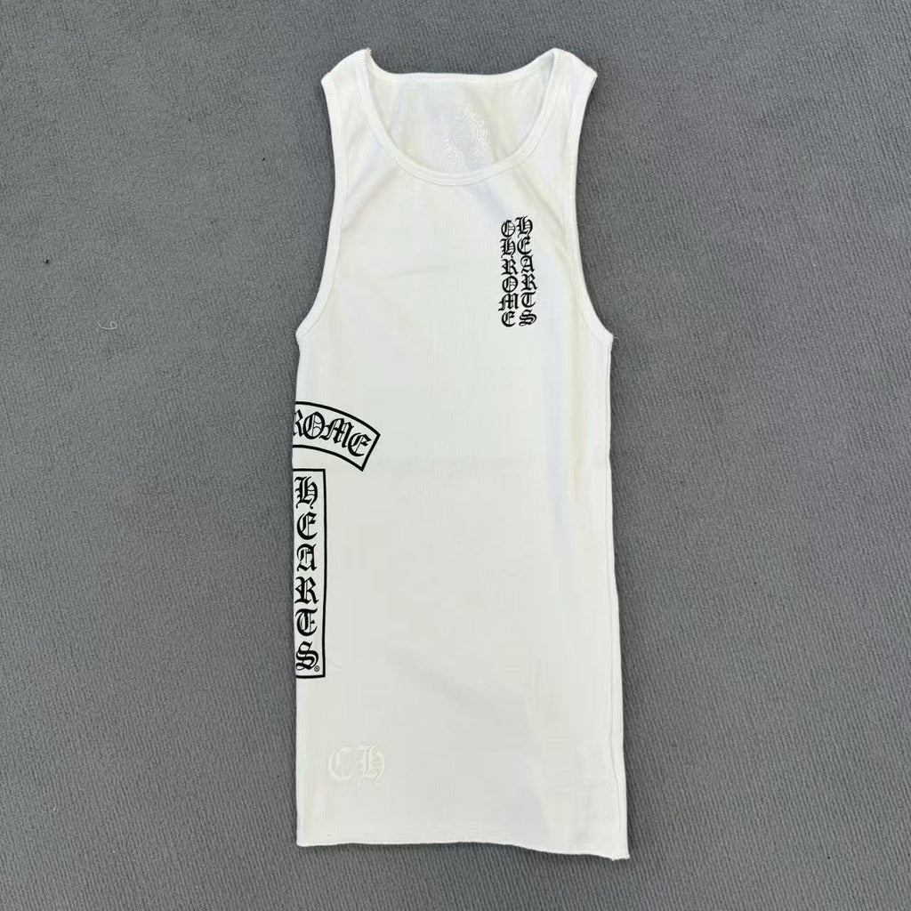 Chrome Hearts T-shaped layered printed vest skirt Tank Tops