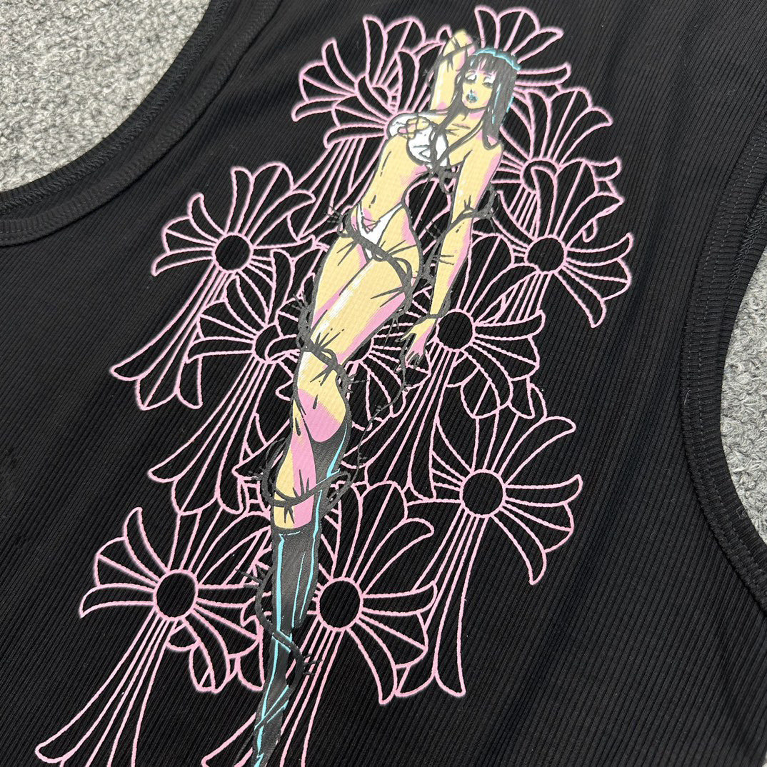 Chrome Hearts deadly doll T-type actress printed vest dress Tank Tops