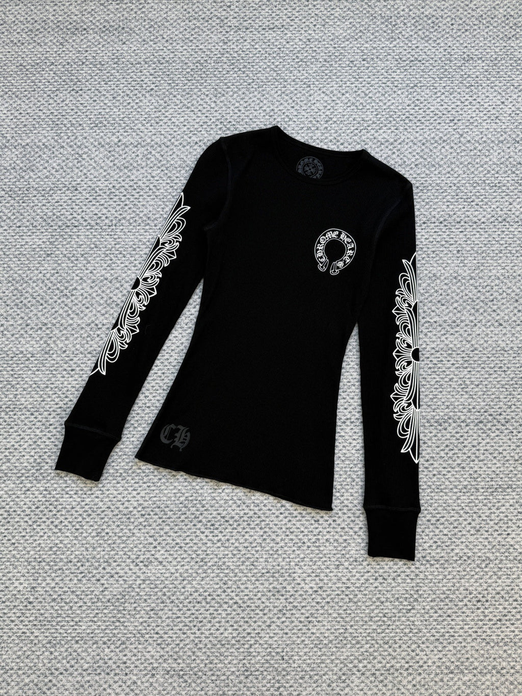 Chrome Hearts waffle horseshoe print long-sleeved Sweathirt