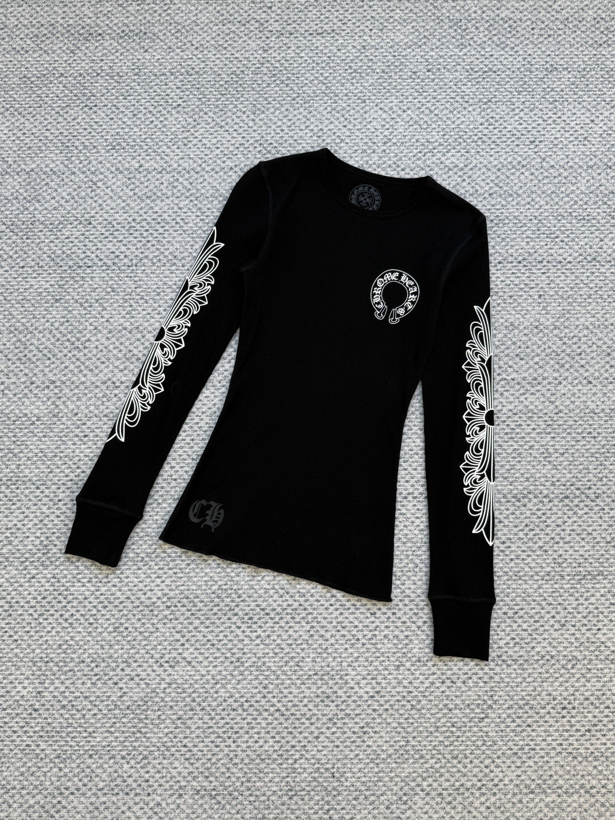 Chrome Hearts waffle horseshoe print long-sleeved Sweathirt