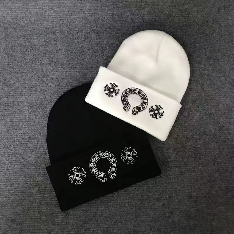 Chrome Hearts printed embroidered wool knitted Beanie  hats