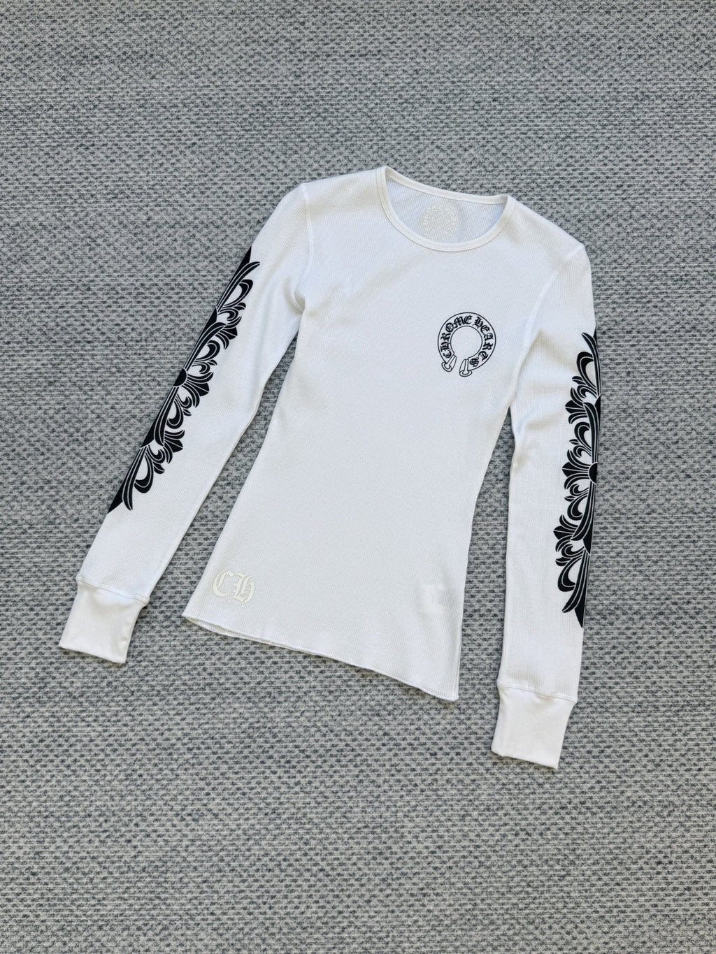 Chrome Hearts waffle horseshoe print long-sleeved Sweathirt