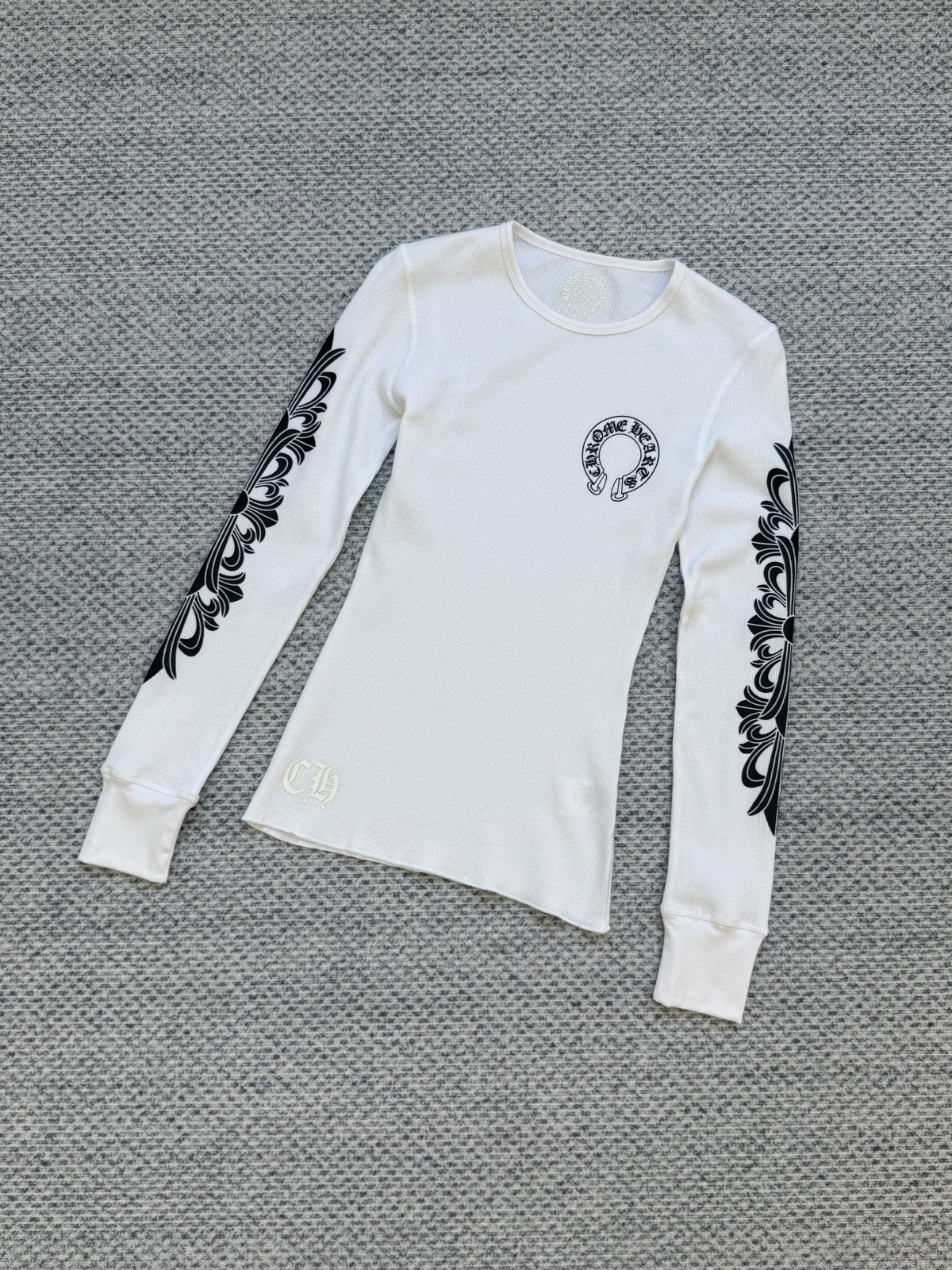Chrome Hearts waffle horseshoe print long-sleeved Sweathirt