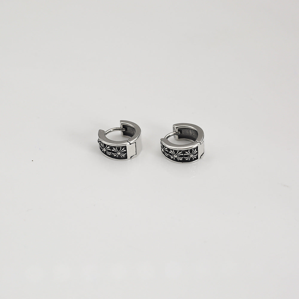 Chrome Hearts retro cross flower high-end earrings