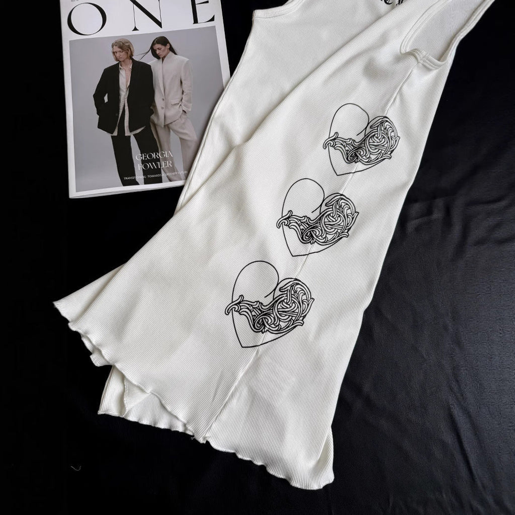Chrome Hearts Heart Vine Print Elastic Slim Vest