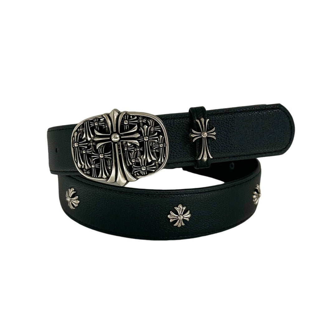 Chrome Hearts Cross Star Men's Belt PU Rivet Retro Belt