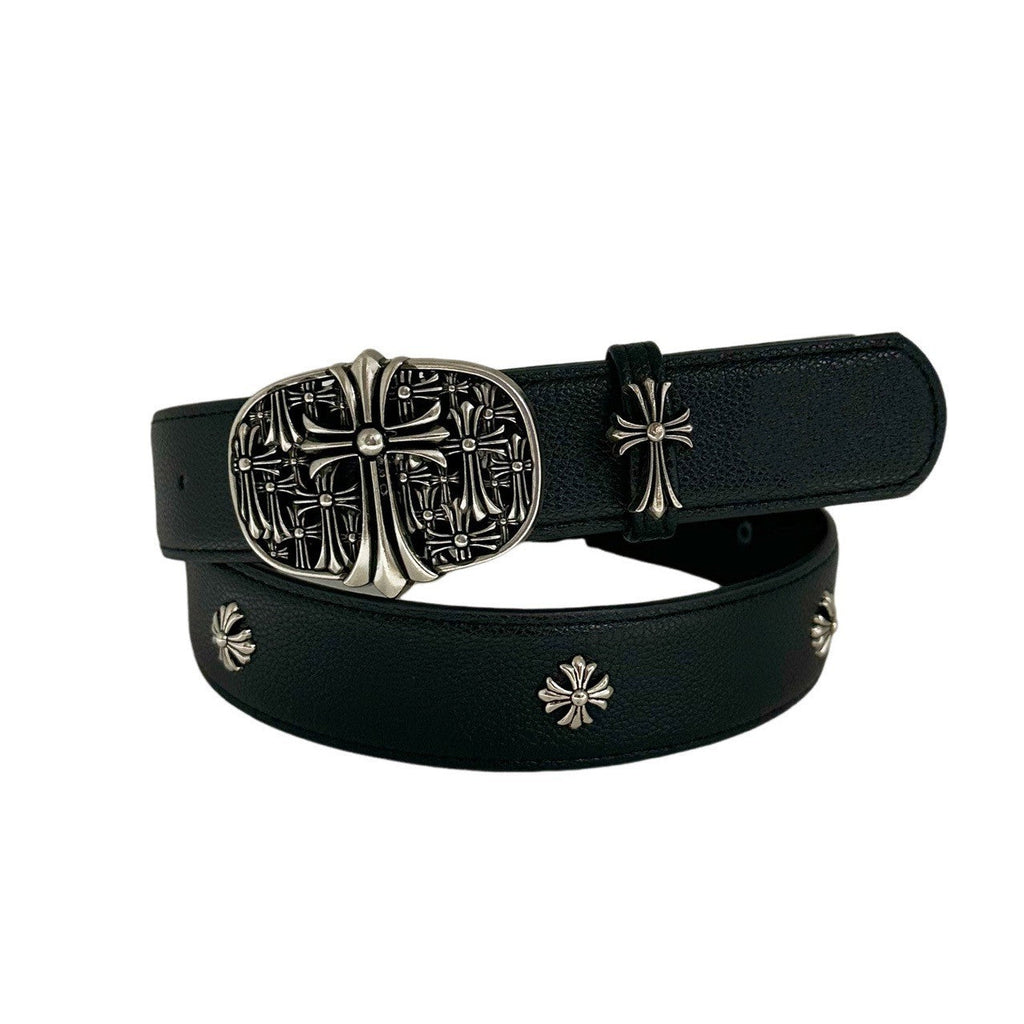 Chrome Hearts Cross Star Men's Belt PU Rivet Retro Belt