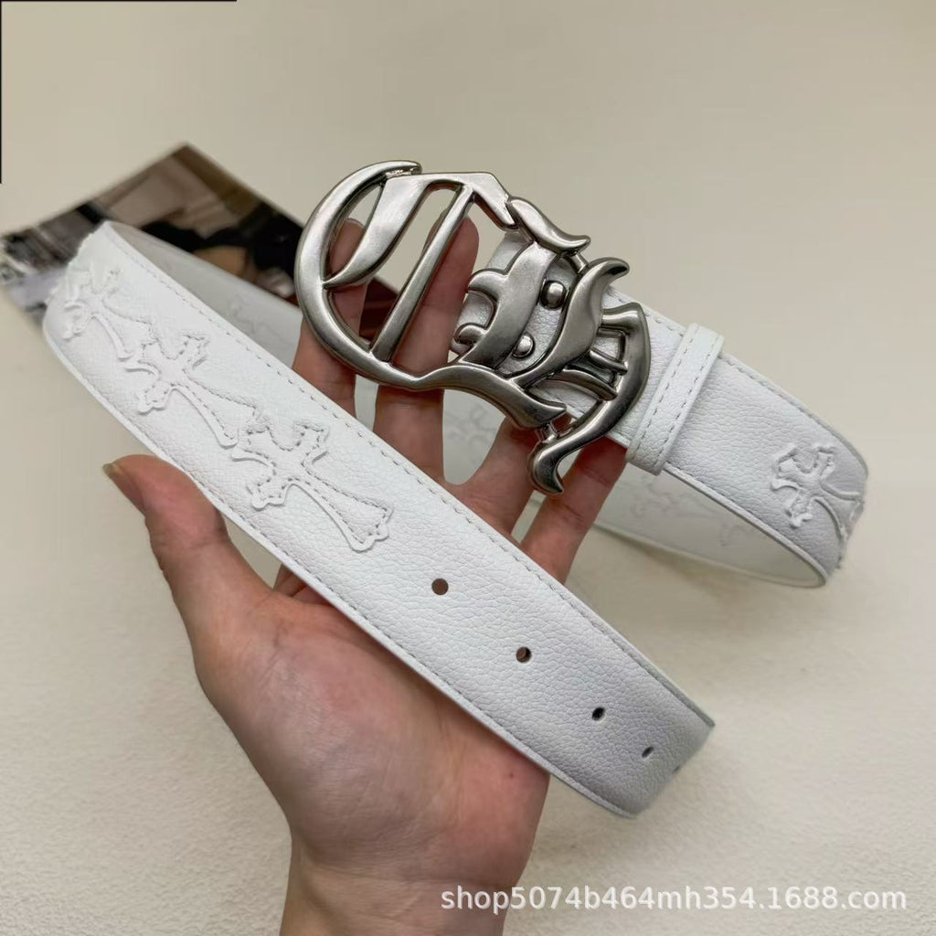 Chrome Hearts White Vintage Cross Belt