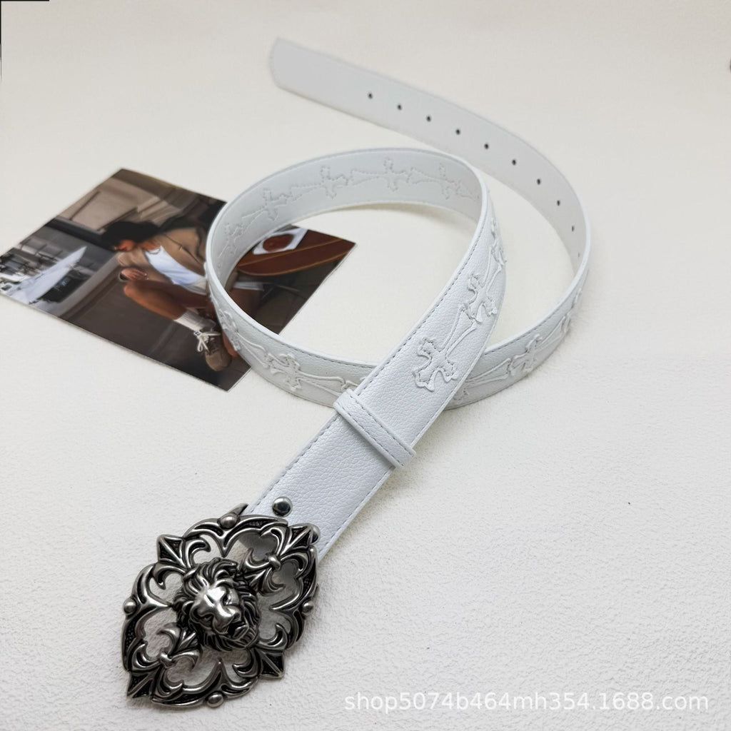 Chrome Hearts White Vintage Cross Belt