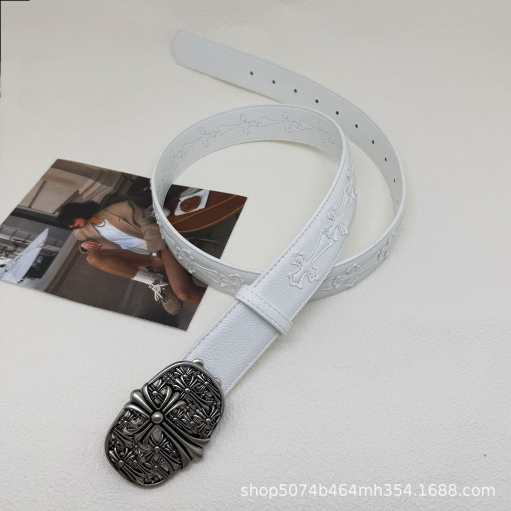 Chrome Hearts White Vintage Cross Belt
