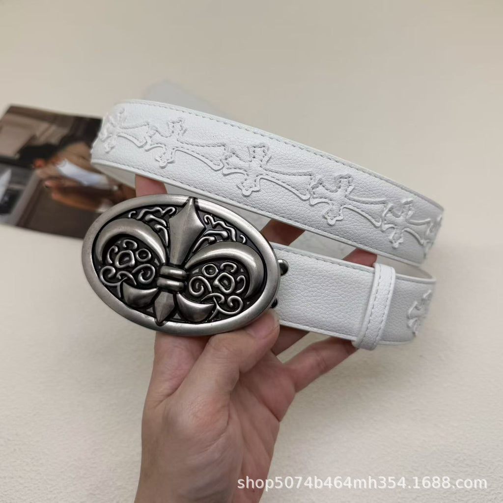 Chrome Hearts White Vintage Cross Belt