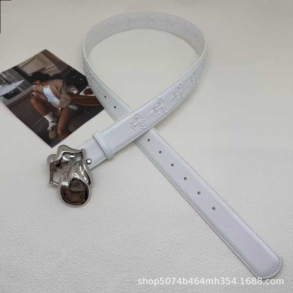 Chrome Hearts White Vintage Cross Belt
