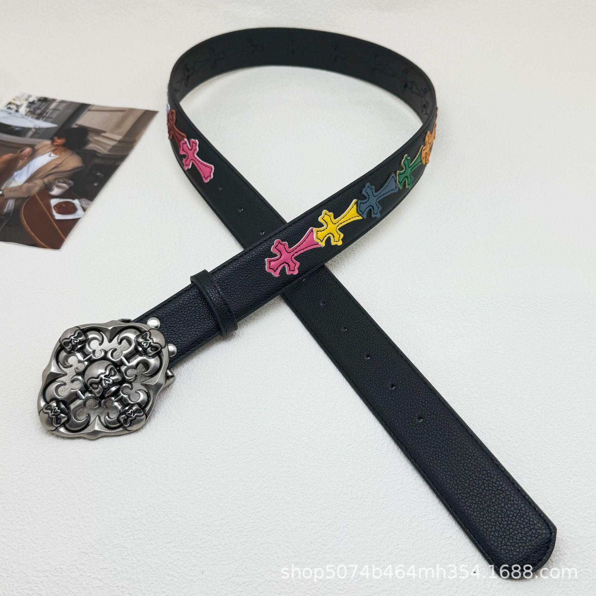 Chrome Hearts Black Cross Color Belt